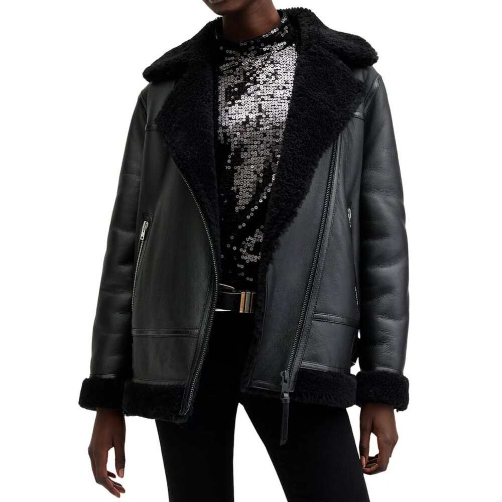 Gorgeous AllSaints Sola Shearling Jacket - New!